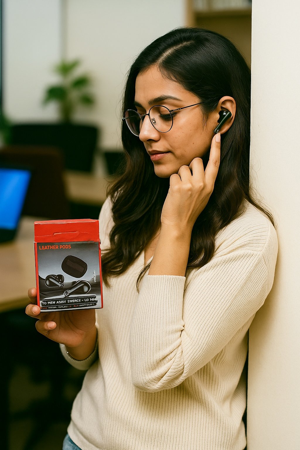 Premium Leather-Finish True Wireless Earbuds – 50 Hrs Playback · 4 Mics ENx Call Tech · ASAP™ Fast Charge · Dual EQ Modes